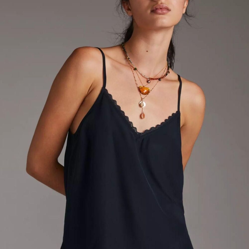 NWT Daily Practice by Anthropologie Silk Cami in Black Size XS